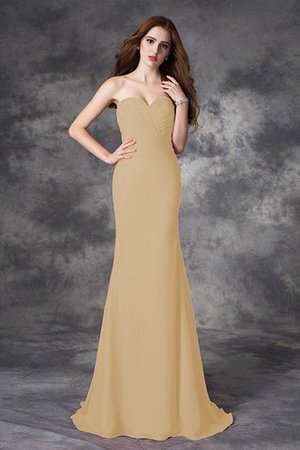 Robe demoiselle d'honneur longue naturel de sirène avec chiffon ruché - Photo 6