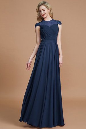 Robe demoiselle d'honneur naturel avec chiffon ligne a de princesse jusqu'au sol - Photo 15