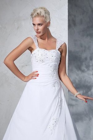 Gericht Schleppe Empire Taille Breiter Träger Brautkleid mit Applike ohne Ärmeln - Bild 6
