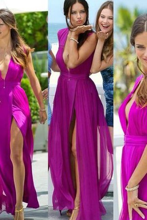 Normale Taille Chiffon Etui Ärmellos sexy langes Abendkleid - Bild 4