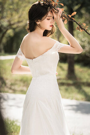 Robe de mariée avec chiffon exquis longueur au ras du sol vintage longue - Photo 4