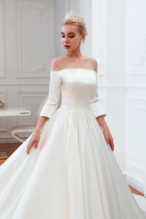 Ehrenvoll Kirche Trägerloser Ausschnitt Schlichtes Brautkleid mit Gekappten Ärmeln - Bild 5