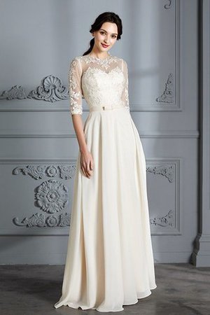Abito da Sposa in Chiffon con Mezze Maniche a Spiaggia A-Line Senza Maniche - Foto 6