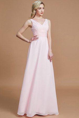 Robe demoiselle d'honneur naturel ligne a de col en v de princesse en chiffon - Photo 27