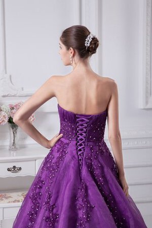 Perlenbesetztes Herz-Ausschnitt gerüschtes A Linie Quinceanera Kleid mit Rücken Schnürung - Bild 5