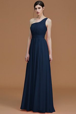 Ärmelloses Chiffon A Linie Gerüschtes Ein Schulterfreies Brautjungfernkleid - Bild 16