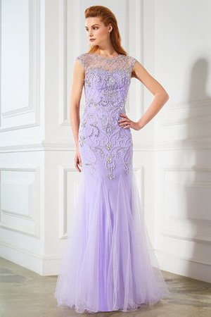 Meerjungfrau Stil Normale Taille Ärmelloses Bodenlanges Ballkleid mit Schaufel Ausschnitt - Bild 1