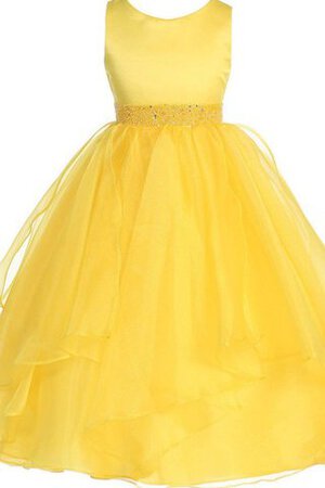 Robe de cortège enfant pailleté ligne a col u profond manche nulle - Photo 1