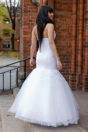 Reißverschluss Ärmelloses Tüll glamouröses bodenlanges Brautkleid mit natürlicher Taille - Bild 2