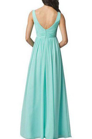 A-Linie Chiffon langes bodenlanges Brautjungfernkleid mit Spaghettiträger - Bild 2