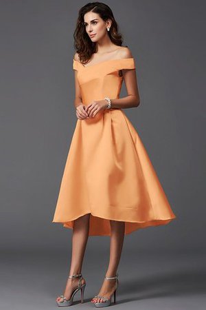 A Linie Schulterfrei Hoch Niedrig Rocklänge-asymmetrisches Mini Brautjungfernkleid - Bild 20