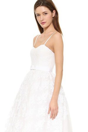 Spitze Reißverschluss Spaghetti Träger bescheidenes Brautkleid mit Gürtel mit Bordüre - Bild 3