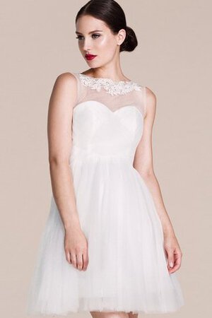 Robe de graduation simple courte avec sans manches appliques en tulle - Photo 6