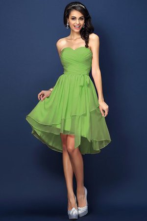 Robe demoiselle d'honneur plissé avec chiffon ligne a manche nulle de col en cœur - Photo 14