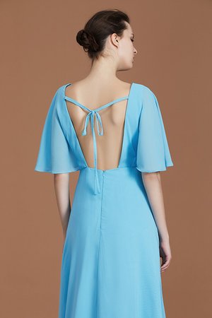 Normale Taille Modisch A-Line Halbe Ärmeln Bodenlanges Brautjungfernkleid - Bild 10