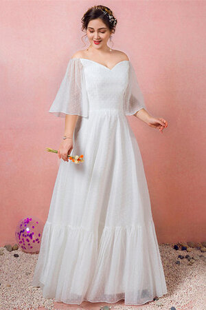 Absorbierend Normale Taille Bodenlanges Brautkleid mit Rüschen ohne Träger - Bild 1