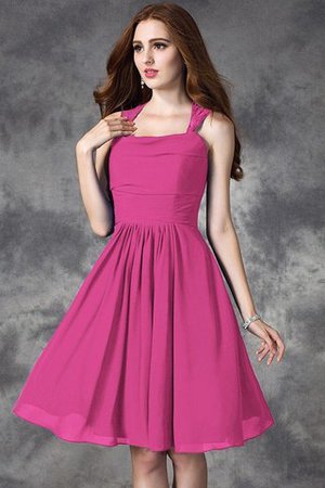 Ärmelloses Normale Taille Chiffon Reißverschluss Brautjungfernkleid mit Spaghettiträger - Bild 11