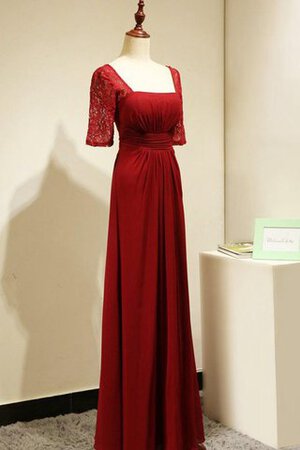 Abito da Damigella Quadrato Lungo in pizzo con Piega in Chiffon Schiena Nuda - Foto 3