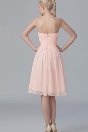 Abito da Damigella con Piega con Fiore Cuore in Chiffon A-Line Corto - Foto 2