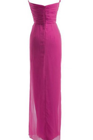 Robe demoiselle d'honneur en chiffon jusqu'au sol avec sans manches avec zip ruché - Photo 2