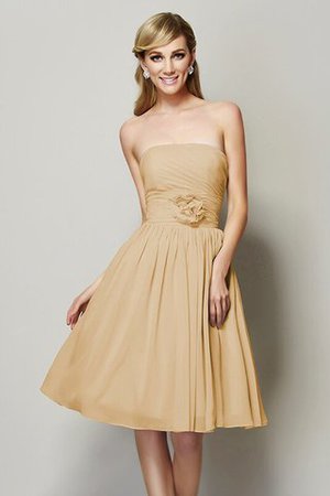 Robe demoiselle d'honneur courte avec chiffon de bustier avec zip a-ligne - Photo 10