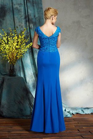 Normale Taille Reißverschluss Kurze Ärmeln V-Ausschnitt Anständiges Brautmutterkleid - Bild 2