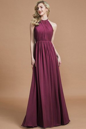 Robe demoiselle d'honneur naturel a-ligne manche nulle en chiffon de princesse - Photo 10