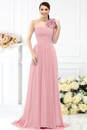 Robe demoiselle d'honneur plissage avec fleurs avec chiffon ligne a au drapée - Photo 21