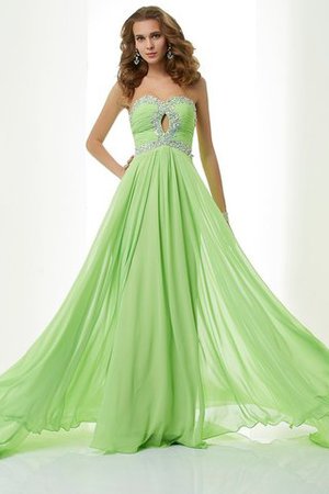 Reißverschluss Herz-Ausschnitt Anständiges Abendkleid aus Chiffon mit Natürlicher Taille - Bild 1