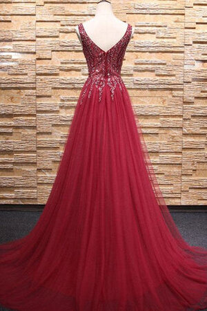 Attraktiv Tüll Sweep Train Abiballkleid mit Reißverschluss mit Natürlicher Taille - Bild 2