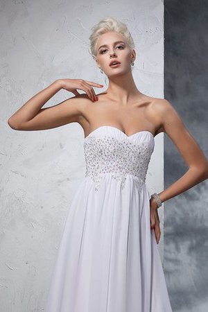 Robe de mariée longue fermeutre eclair avec chiffon de traîne courte avec perle - Photo 6