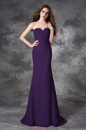 Robe demoiselle d'honneur longue naturel de sirène avec chiffon ruché - Photo 13