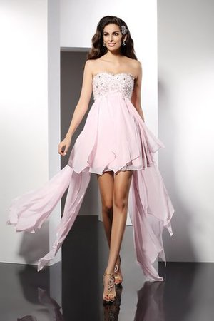 Ärmelloses Chiffon Empire Taille Mini Rocklänge-asymmetrisches Cocktailkleid - Bild 1