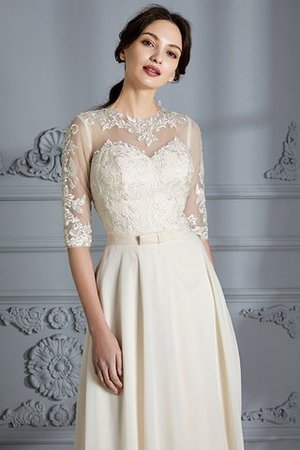 Abito da Sposa in Chiffon con Mezze Maniche a Spiaggia A-Line Senza Maniche - Foto 7
