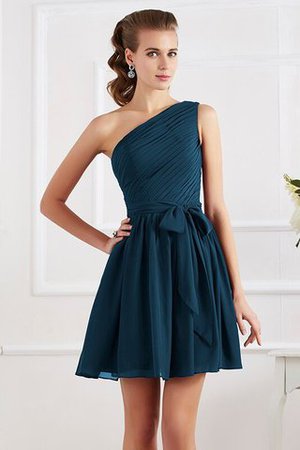 A Linie Prinzessin Ärmelloses Brautjungfernkleid mit Drapierung mit Rücken Schnürung - Bild 9