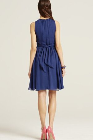 Robe demoiselle d'honneur bref col ras du cou a-ligne manche nulle - Photo 11