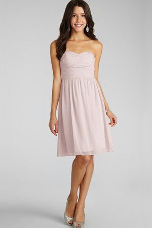 Robe demoiselle d'honneur bref en chiffon ruché col en forme de cœur - Photo 11