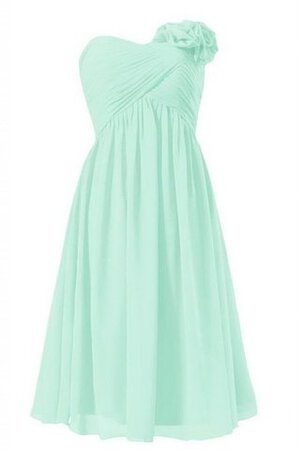 Natürliche Taile a linie Ärmellos mini Brautjungfernkleid mit Blume - Bild 1