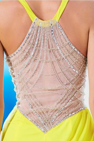 Normale Taille Ärmelloses Perlenbesetztes Meerjungfrau Stil Ballkleid mit V-Ausschnitt - Bild 5