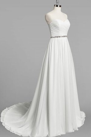 Sweep train Ärmelloses Reißverschluss einfaches Elegantes romantisches Brautkleid - Bild 2