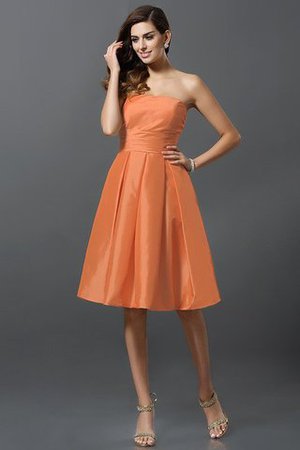 Robe demoiselle d'honneur courte naturel manche nulle a-ligne au niveau de genou - Photo 20