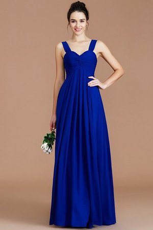 Robe demoiselle d'honneur naturel en chiffon de col en cœur jusqu'au sol d'empire - Photo 31