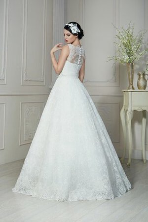Robe de mariée naturel facile elevé a-ligne avec fleurs - Photo 2