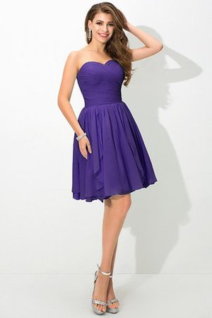 Vestido de Dama de Honor de Sin mangas de Escote Corazón de Corto de Plisado - Foto 24