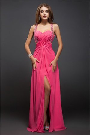 Abito da Ballo in Chiffon Alta Vita Lungo Tubino con Increspature - Foto 1