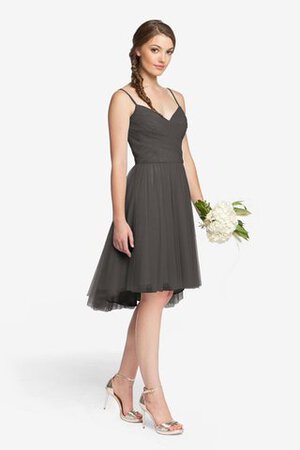 Tüll Spaghetti Träger mini extravagantes Brautjungfernkleid mit kreuz - Bild 14