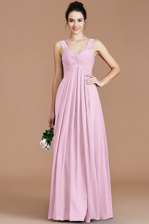 Robe demoiselle d'honneur naturel en chiffon de col en cœur jusqu'au sol d'empire - Photo 28