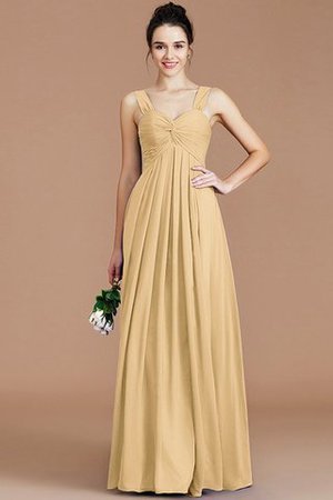 Robe demoiselle d'honneur naturel en chiffon de col en cœur jusqu'au sol d'empire - Photo 19