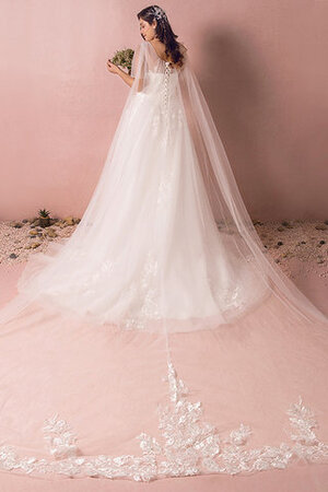 Robe de mariée à la mode en tulle de traîne longue exceptionnel luxueux - Photo 3