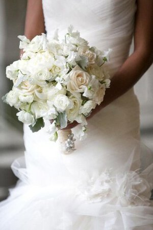 Robe de mariée décolleté dans le dos de lotus en organza de sirène de col en cœur - Photo 5